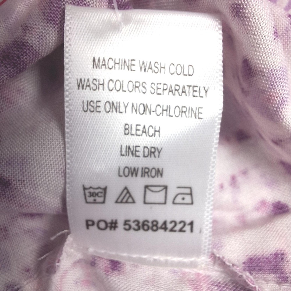 Woman Within Blouse Womens 18/20 Large Purple White Abstract Ikat Tunic Top NWT - Picture 8 of 9